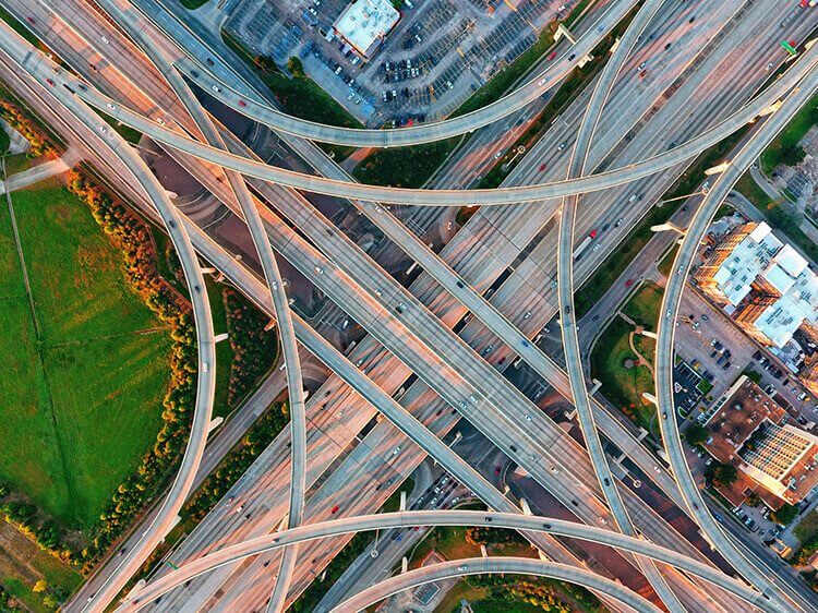 Arial View of Houston Freeway